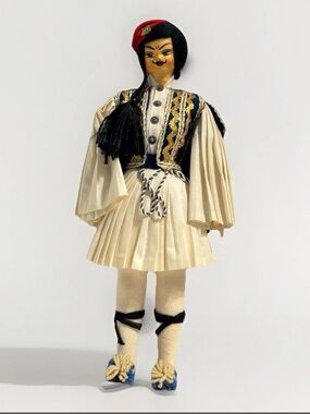 Greek Tsolias Doll Soldier Attire Evzones Folk Art Collectible 12”